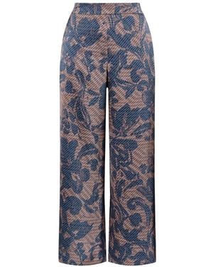 Maliparmi Sweet Foliage Flared Pants - Blue