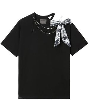 Musium Div. Bow-Print Cut-Out T-Shirt - Black