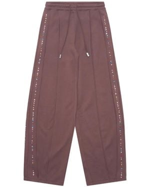 Eckhaus Latta Crystal-Embellished Track Trousers - Purple