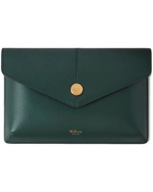 Mulberry Envelope Press-Stud Clutch Bag - Green
