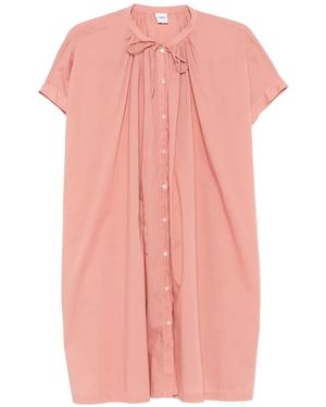 Aspesi Gathered Tie-Fastening Mini Dress - Pink