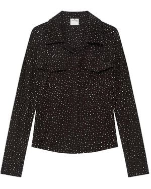 Courreges Splattered-Paint Print Shirt - Black