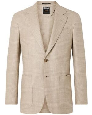 ZEGNA Light Cashmere Silk And Linen Jacket - Natural