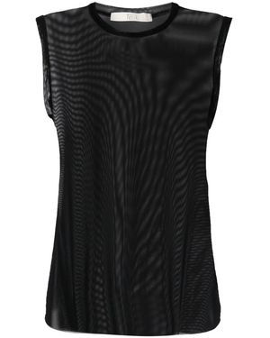 Tela Crew-Neck Sleeveless Top - Black