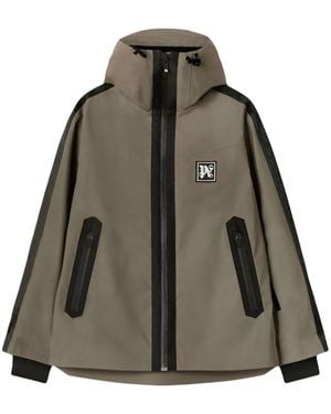 Palm Angels Kapuzenjacke Mit Logo-Print - Grün