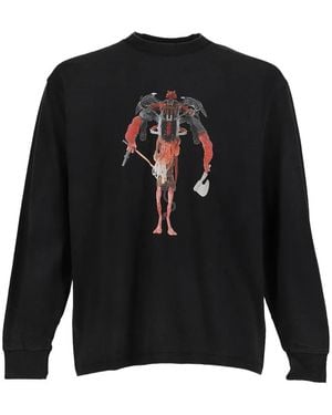 SHT Graphic-Print Long-Sleeve T-Shirt - Black