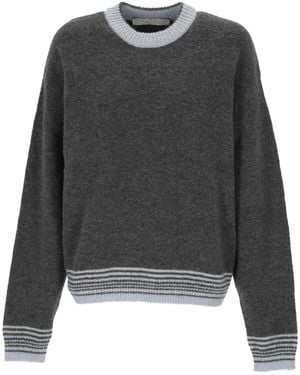 Tela Contrast-Trim Striped-Cuff Jumper - Grey