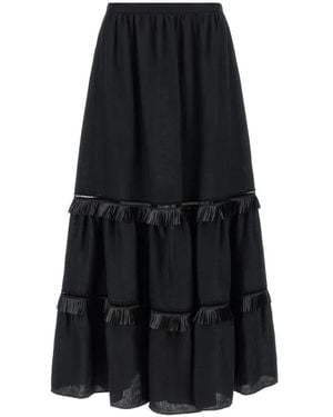 Kiton Minijupe À Franges - Black