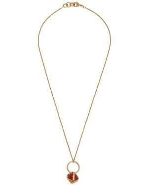 Jil Sander Collar Con Ágata Colgante - Blanco