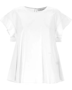 EMMA & GAIA Ruffled-Sleeve Button-Detail Shirt - White