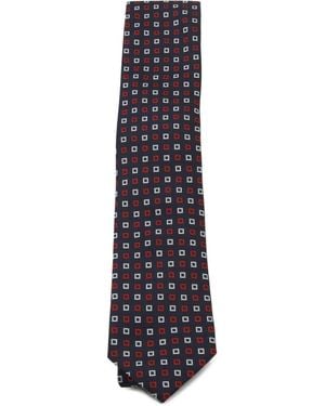 ZEGNA スクエアパターン ネクタイ - ホワイト