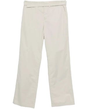 Rier Belted Straight-Leg Trousers - White