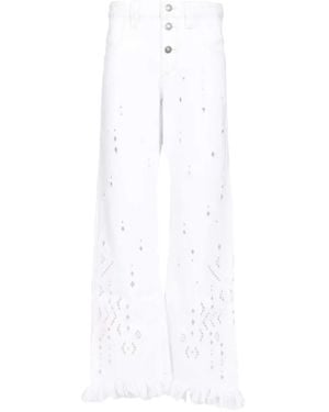 Isabel Marant Frayed Broderie Anglaise Trousers - White