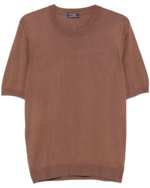 Barba Napoli Knitted T-Shirt - Brown
