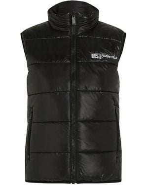 KARL LAGERFELD Padded Reversible Gilet - Black