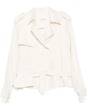Frankie Shop Belted Storm-Flap Jacket - White