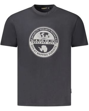 Napapijri Graphic-Print Cotton T-Shirt - Black