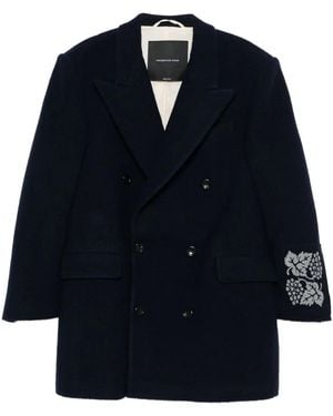 FEDERICO CINA Blazer Met Dubbele Rij Knopen En Geborduurde Cuffs - Blauw
