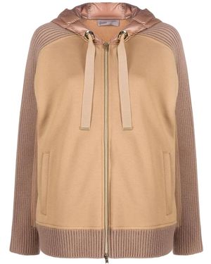 Herno Hooded Zip-Up Jacket - Natural