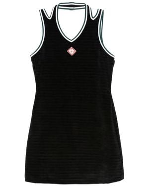 CASABLANCA Ribbed Sleeveless Dress - Black