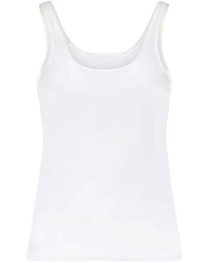 Genny Scoop-Neck Tank Top - White