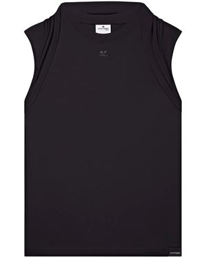 Courreges Drapiertes Trägershirt - Schwarz