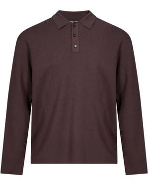 Hevò Margrande Long-Sleeve Polo Sweater - Lila
