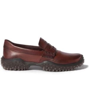 Miu Miu Leather Loafers - Brown