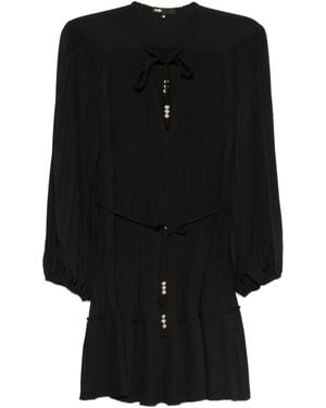 Maje Short Pleated Dress - Black