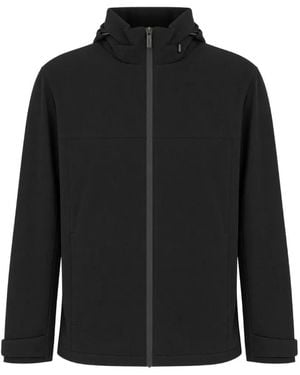 HUGO Hooded Zip-Up Jacket - Black
