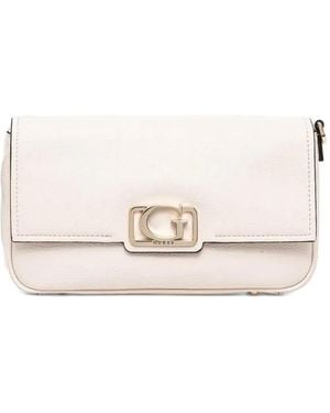 Guess Anadela Logo-Plaque Cross Body Bag - Natural