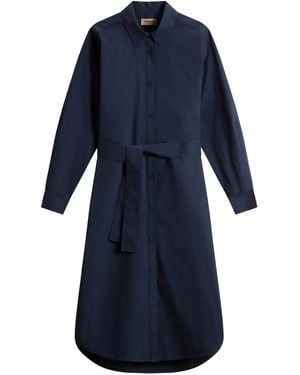 Woolrich Belted Shirt Dress - Blue