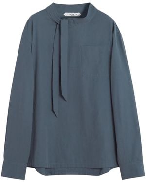 Lanvin Tie-Neck Top - Blue