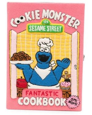 Olympia Le-Tan Cookie Monster Book-Shaped Clutch Bag - White