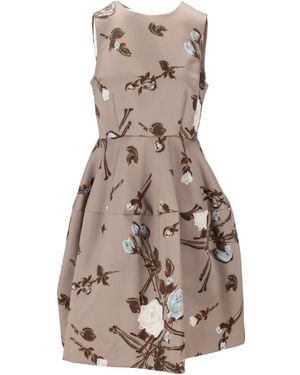 P.A.R.O.S.H. Floral-Embellishment Midi Dress - Natural