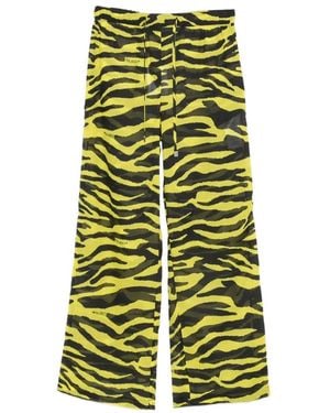 The Attico Zebra-Print Drawstring Trousers - Green
