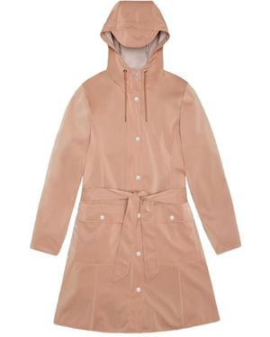 Rains Hooded Trench Coat - Pink
