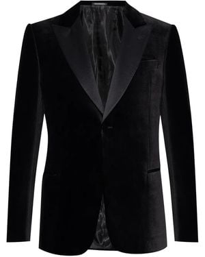 Emporio Armani Velvet Tuxedo Jacket - Black