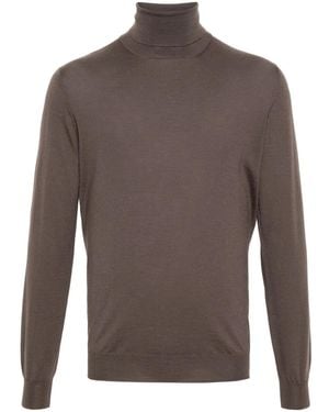 Dell'Oglio Roll-Neck Knit Jumper - Brown