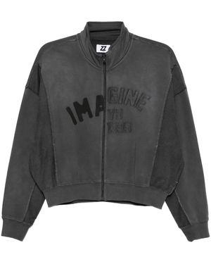 Izzue Panelled Cotton Sweatshirt - Black