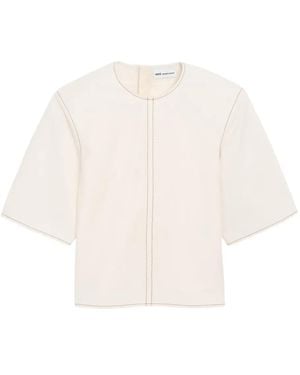 Ami Paris Top A Maniche Corte - Bianco