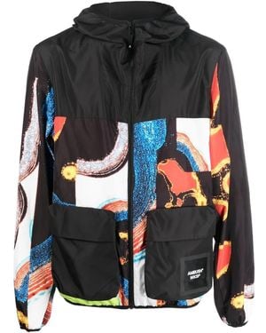 Ambush Abstract-Pattern Paneled Technical Jacket - Black