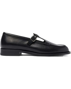SCAROSSO Leather Loafers - Black