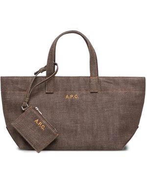 A.P.C. Small Drummer Tote Bag - Brown