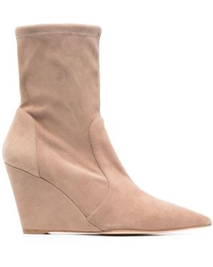 Stuart Weitzman 160Mm Concealed-Wedge Ankle Boots - Natural