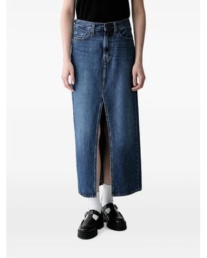 Levi's Falda Vaquera Larga Con Abertura - Azul