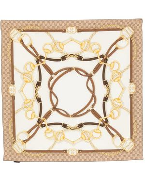 Gucci Seidenschal Mit Gg-Print - Natur