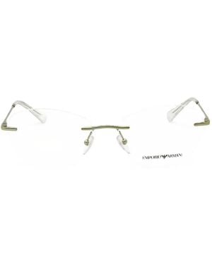 Emporio Armani Cat-Eye Rimless Glasses - White