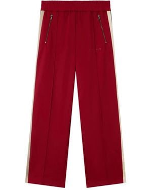 Palm Angels Zip-Up Side-Stripe Track Pants - Red