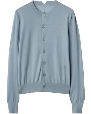 Burberry Cardigan En Laine - Bleu